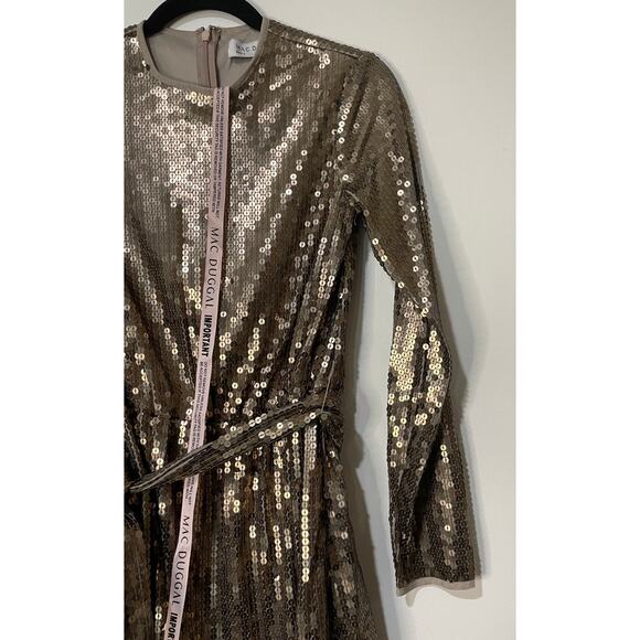 Mac Duggal Sequin Embellished Long Sleeve High Neck Mini Dress 10789 size 4 NWT - Picture 8 of 15